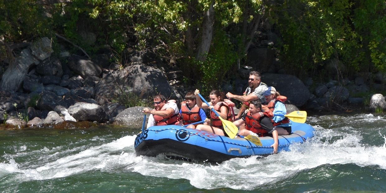 The Hebaus family on a rafting excursion