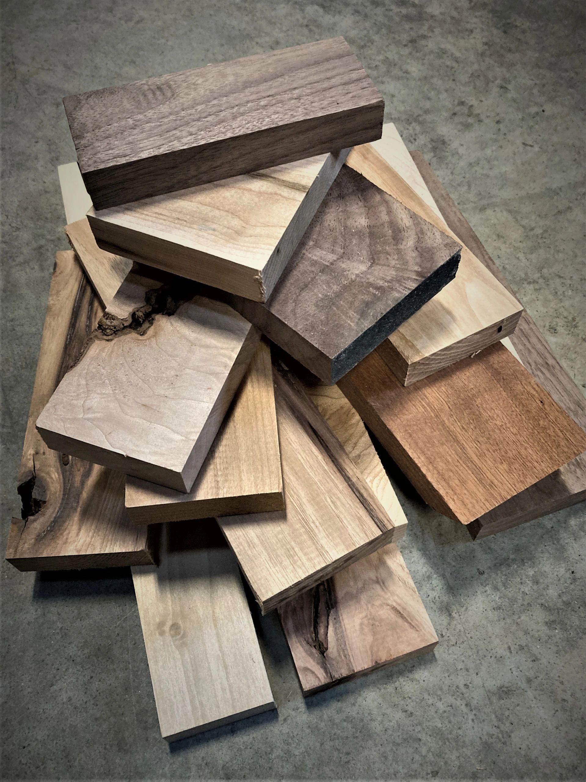 Wood finish samples and materials