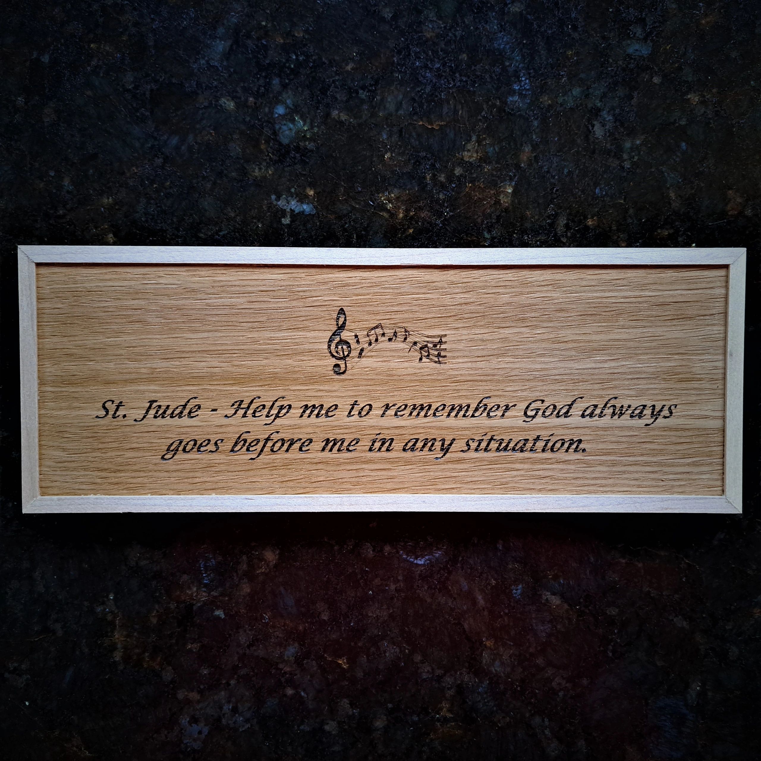 Wooden plaque with St. Jude prayer