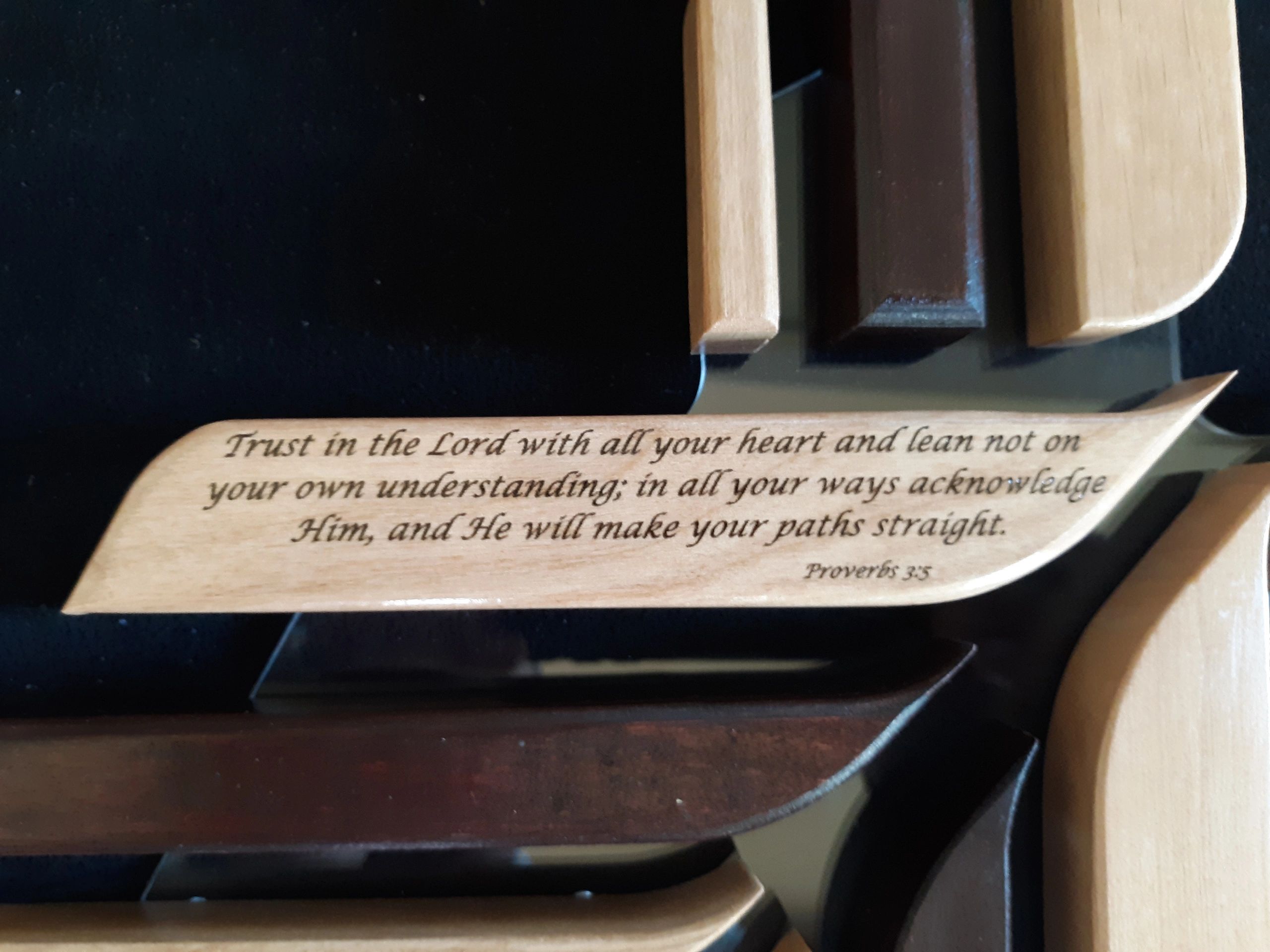 Wooden plaque with Proverbs 3:5