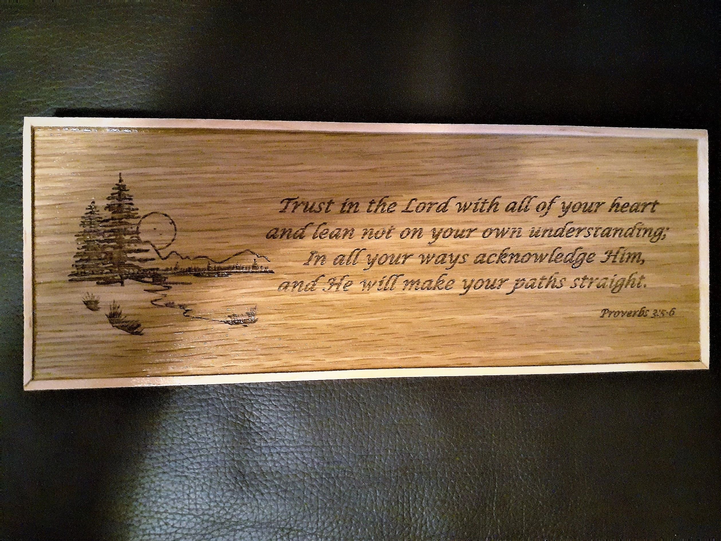 Wooden plaque with Proverbs 3:5-6